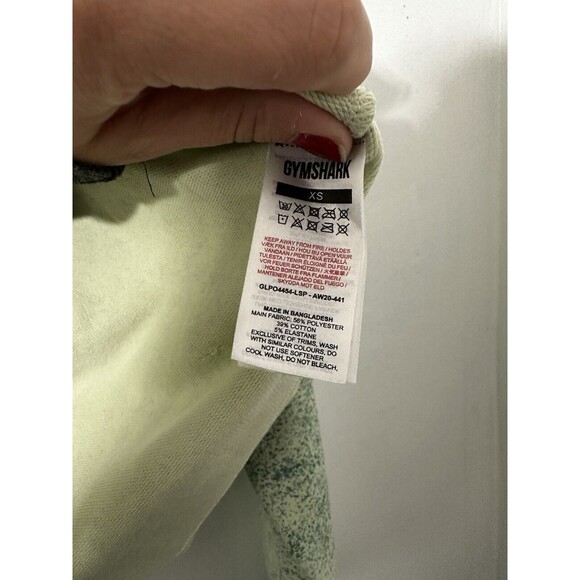 Gymshark Chalk Womens Cropped Hoodie Women’s Athletic Sweatshirt Green XS - Picture 7 of 10